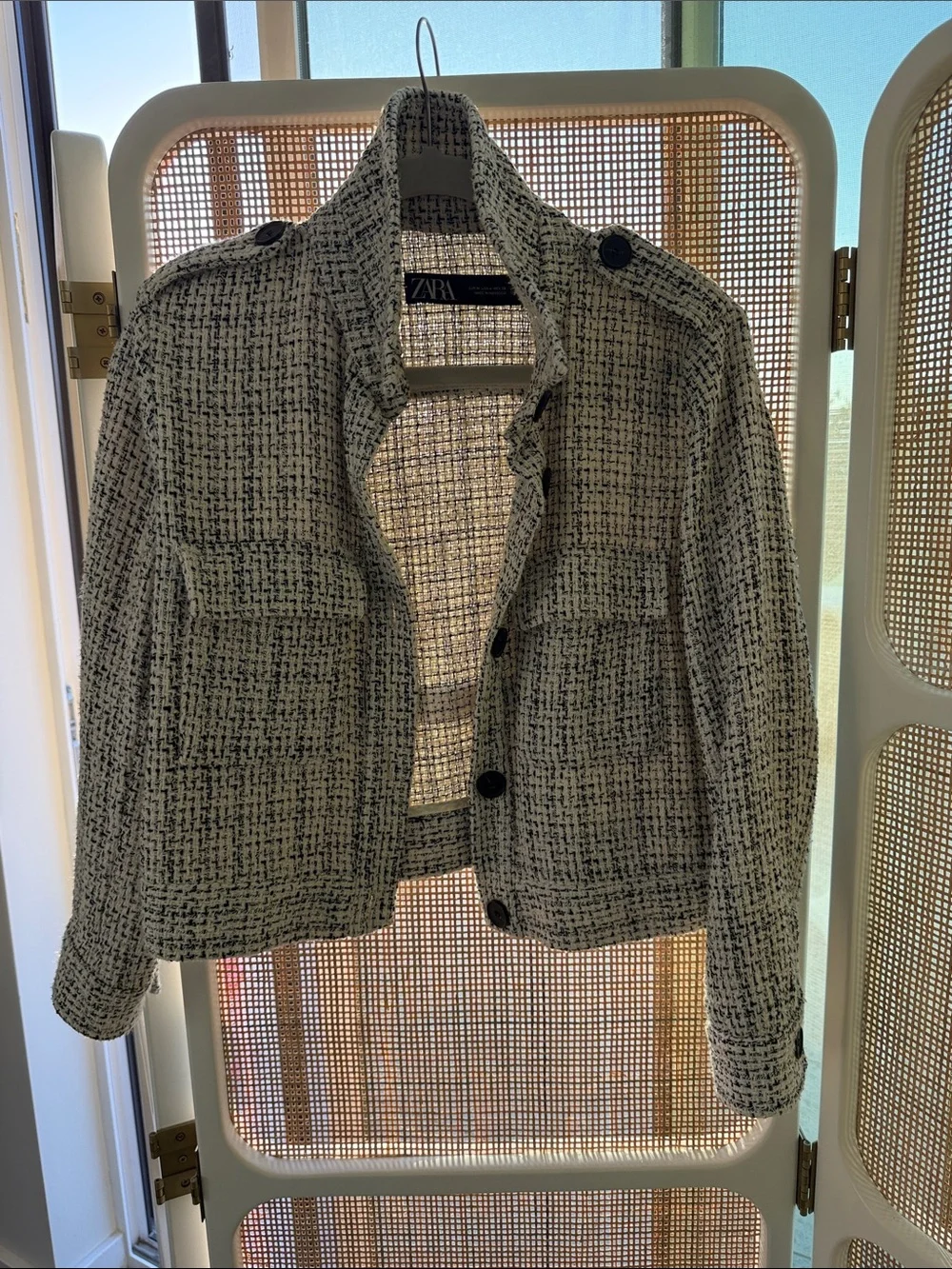 Zara | Jackets & Coats | Zara Black And White Tweed Boxy Jacket | Poshmark